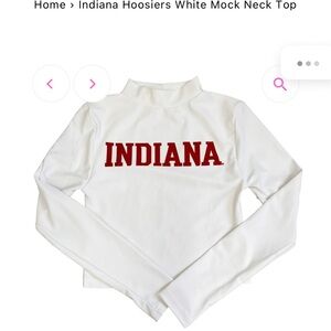 Indiana Hoosiers White Mock Neck Top